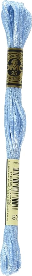 DMC 117-827 6 Strand Embroidery Cotton Floss, Very Light Blue, 8.7-Yard