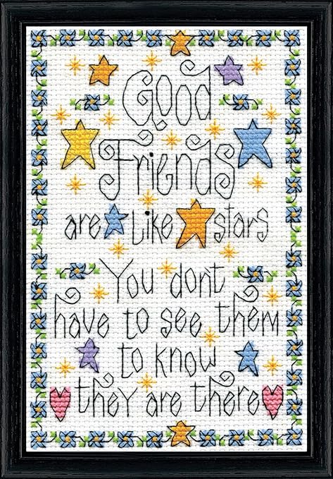 Tobin Good Friends, 5 x 7'' Counted Cross Stitch Kit, Multicolour