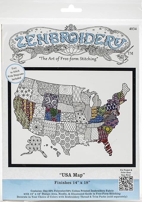 Design Works Crafts USA Map Zenbroidery Kit