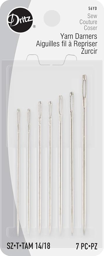 Dritz 56Y-D Yarn Darners Hand Needles, Size 14/18, Nickel (7-Count)