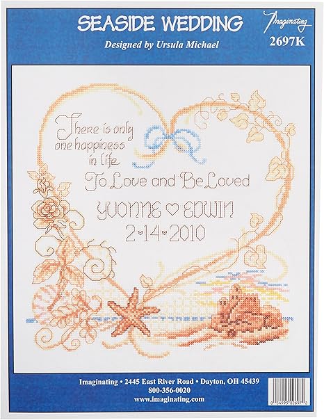 M & R Technologies Seaside Wedding Record Counted Cross Stitch, Multi-Colored