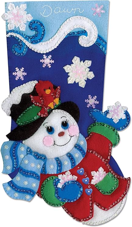 Tobin Snowflake Snowman Felt Stocking Kit, 18