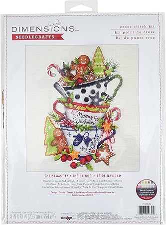 Dimensions 70-09625 Christmas Tea Holiday Counted Cross Stitch Kit, 8