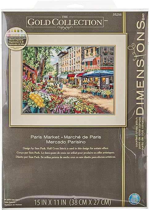 Dimensions 'Paris Market' Counted Cross Stitch Kit, Ivory Aida, 15