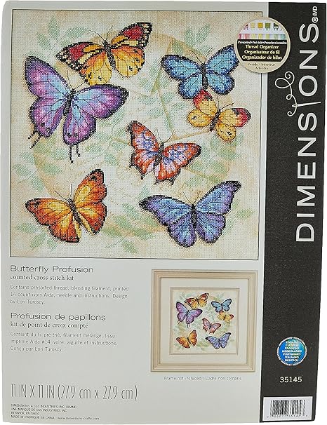 Dimensions 'Butterfly Profusion' Counted Cross Stitch Kit, 14 Count Aida, 11