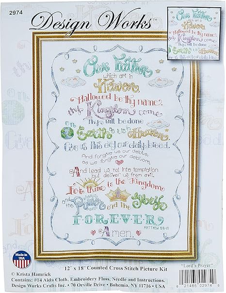 Design Works Crafts Lord's Prayer,12 x 18 Counted Cross Stitch Kit, Multi-colour