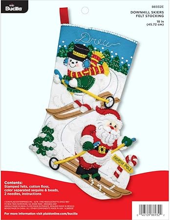 Bucilla Felt Stocking Applique Kit, 18