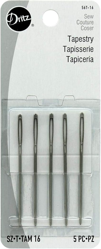 Dritz 56T-16 Tapestry Hand Needles, Size 16 (5-Count),Nickel