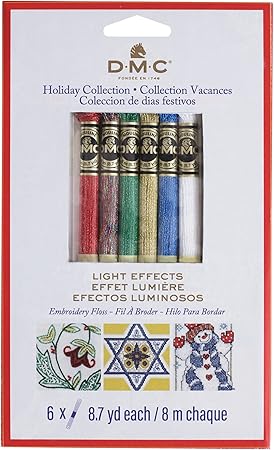 DMC 317WPK4 Light Effects Polyester Embroidery Floss, 8.7-Yard, Holiday