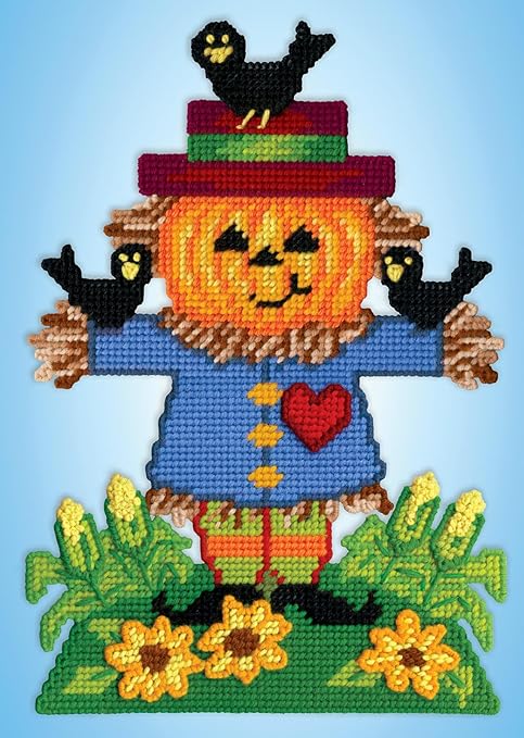 Design Works Crafts Scarecrow Pumpkin Plastic Canvas Kit