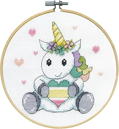 Design Works Crafts Inc. Unicorn Counted Cross Stitch Kit with Hoop, Multi