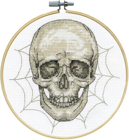 Design Works Crafts Inc. Skull Counted Cross Stitch Kit with Hoop