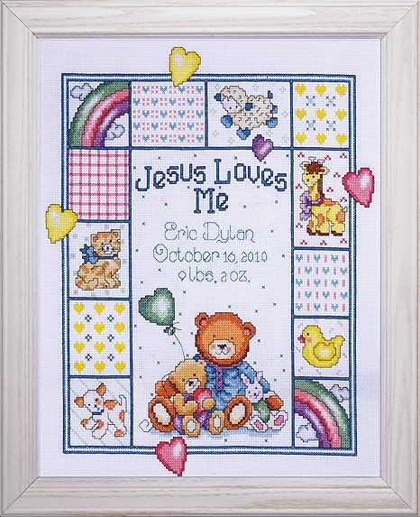 Tobin Jesus Loves Me 11 x 14 Counted Cross Stitch Kit, Multi