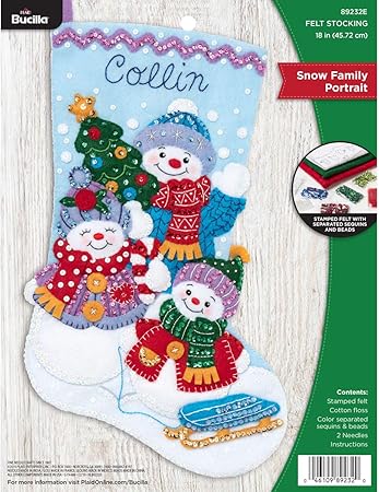 Bucilla Felt Applique Christmas Stocking Kit, 18