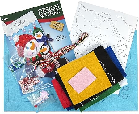 Design Works Crafts Felt Stocking Kit, Snowman & Penguin