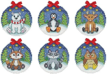 Design Works Crafts Rustic Animals Counted Cross Stitch Ornament Kit - Set of 6