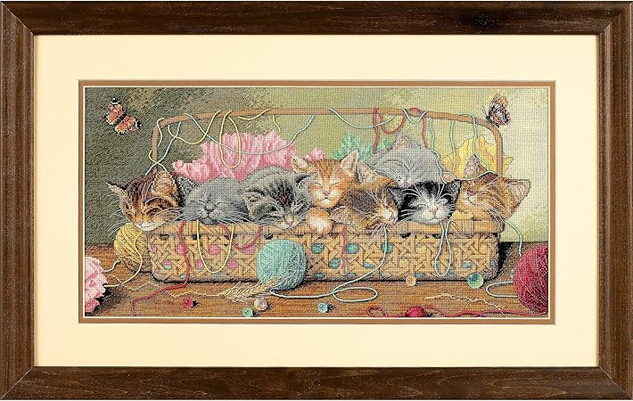 Dimensions Kitty Litter Gold Collection Advanced Counted Cross Stitch Kit for Adults, 18