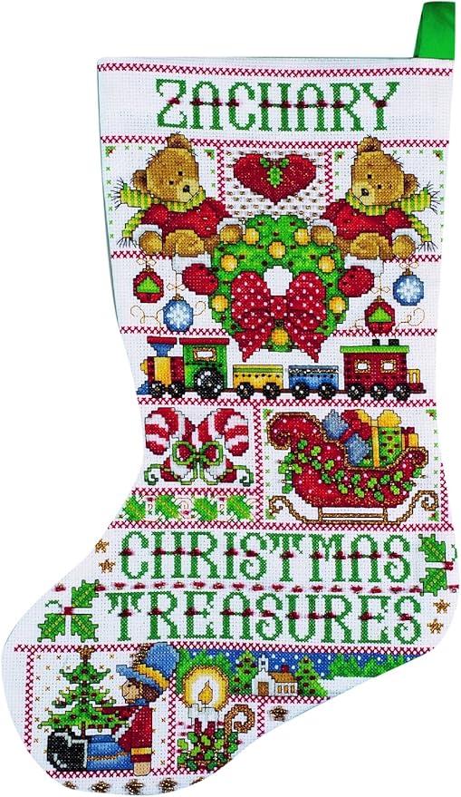 Tobin Christmas Treasures Cross Stitch Stocking Kit, 17