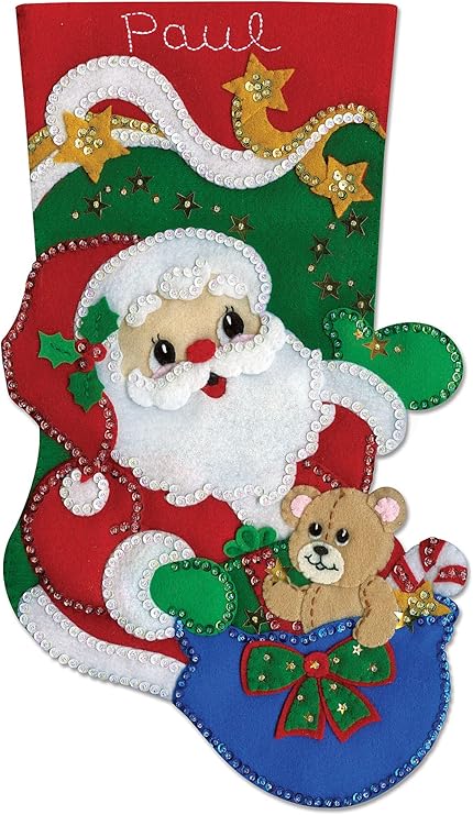 Tobin Starlight Santa Felt Stocking Kit, 18