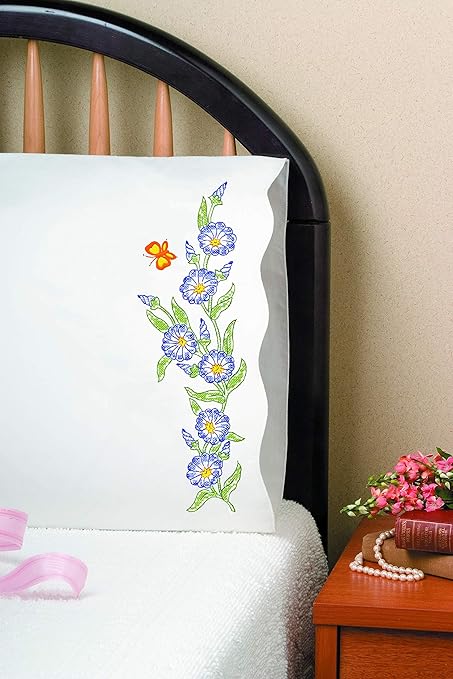 Tobin Stamped Pillowcases, Morning Glories, 20