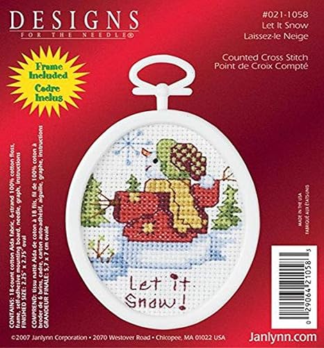 Janlynn 21-1058 Let it Snow 2-1/4 by 2-3/4-Inch Counted Cross Oval Stitch Kit, Mini