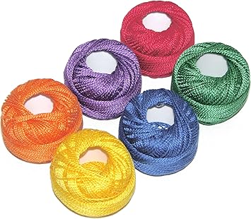 Presencia Finca Perle Cotton ~ Size #5 ~ Thread Sampler Pack for Sewing, Embroidery, and Quilting (03 - Crayon)