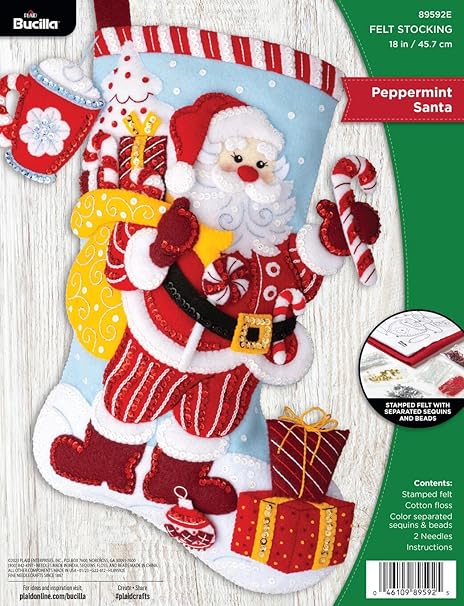 Bucilla, Peppermint Santa, Felt Applique 18