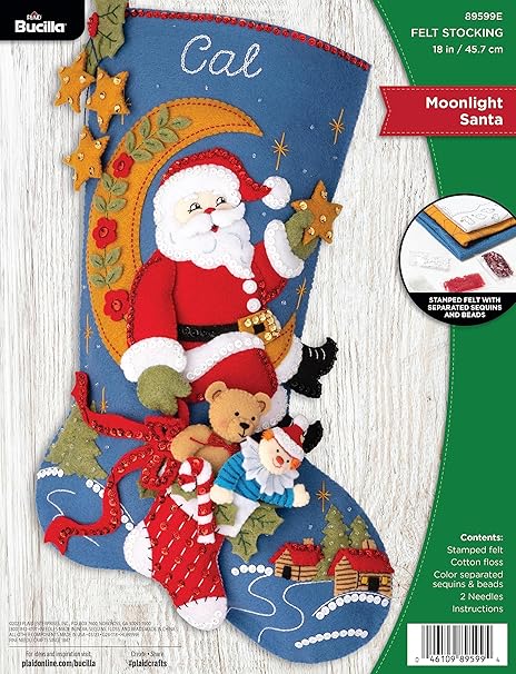 Bucilla, Moonlight Santa, Felt Applique 18