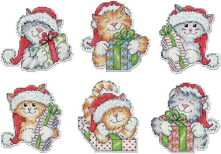 Design Works Crafts Gifted Cats Counted Cross Stitch Ornament Kit