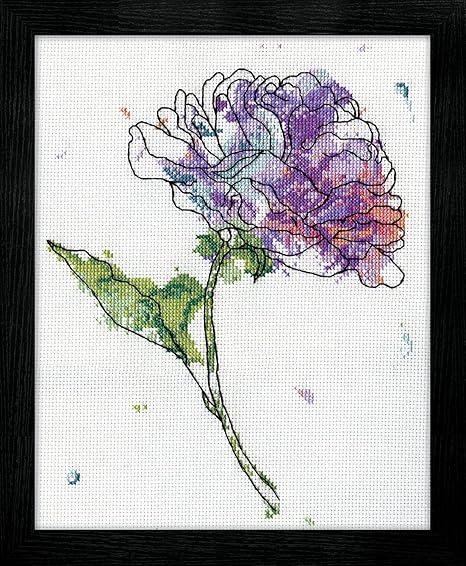 Design Works Crafts Lilac Floral, 8 x 10 Counted Cross Stitch Kit, Multi-colour