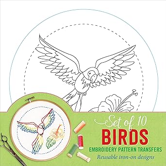 Birds Embroidery Pattern Transfers (set of 10 hoop designs!)