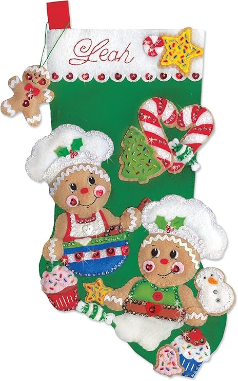 Design Works Crafts Stocking, Gingerbread Bakers, 18