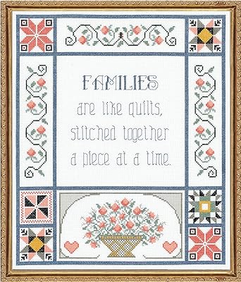 Janlynn 21-1743 Families are Like Quilts Counted Cross Stitch Kit, 13 by 15-Inch, Multi-Colored