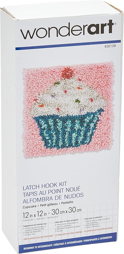 Wonderart Cupcake Latch Hook Kit, 12