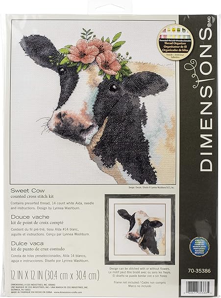 Dimensions SIMPLICITY CREATIVE CORP Cross Stitch, Sweet Cow (14 Count), By the yard