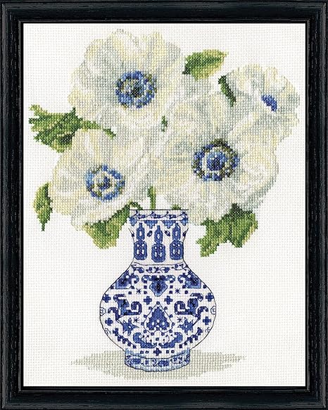 Design Works Crafts Inc. White Anemones Counted Cross Stitch Kit, Multi