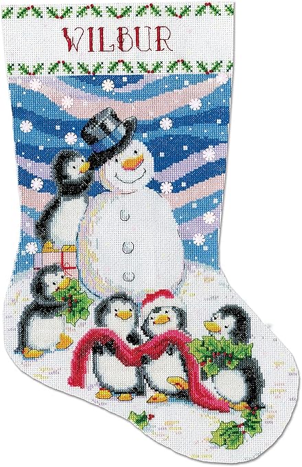 Design Works Crafts Dressing Frosty Counted Cross Stitch Stocking Kit, by The Yard