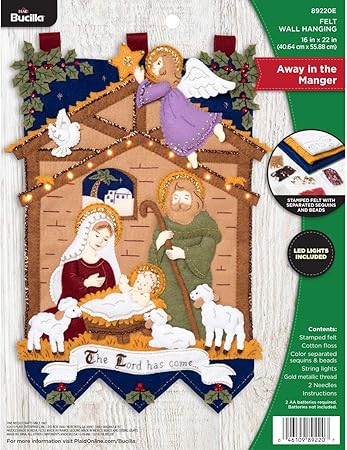 Bucilla Felt Applique Christmas Wall Hanging Kit, 16