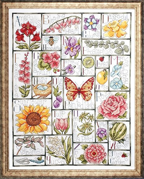 Design Works Crafts Floral ABC Counted Cross Stitch Kit, White, by The Yard