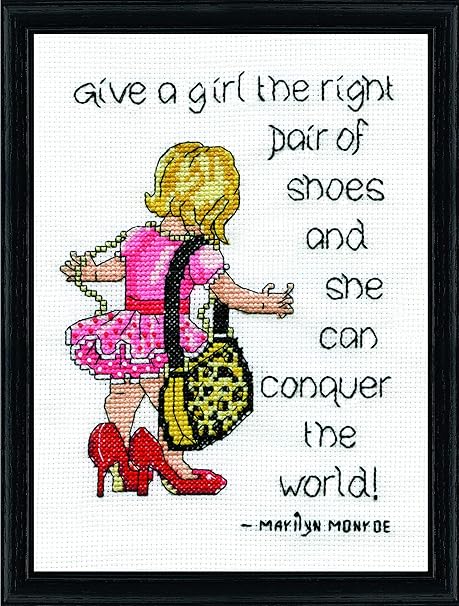 Design Works Crafts Right Pair of Shoes, 5 x 7 Counted Cross Stitch Kit, 5