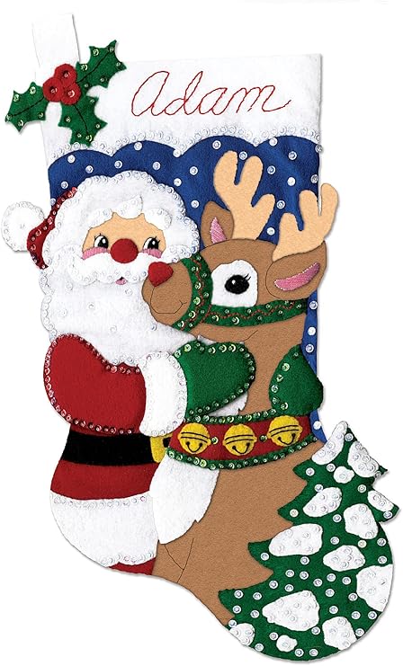 Design Works Crafts Santa & Deer Felt Stocking Kit