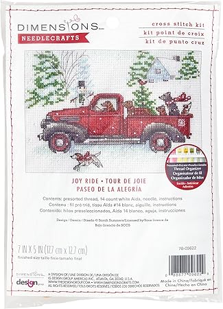 Dimensions 70-09622 Joy Ride Mini Counted Cross Stitch Kit, 7