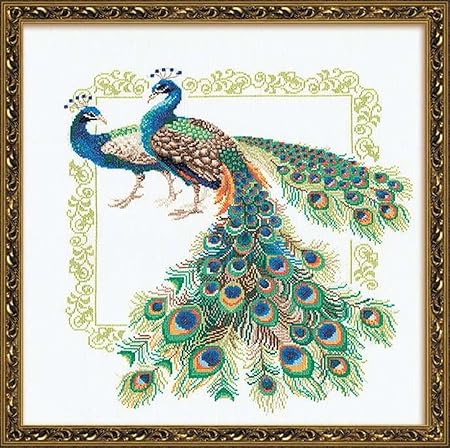 Riolis R767 Peacocks Counted Cross Stitch Kit, 18.875 by 18.875-Inch