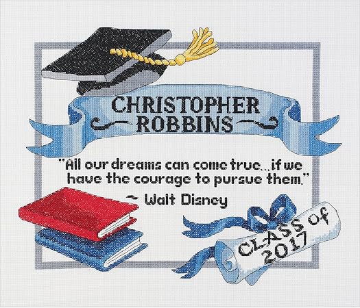 Janlynn Graduation Dreams Counted Cross Stitch Kit Gray, By the yard