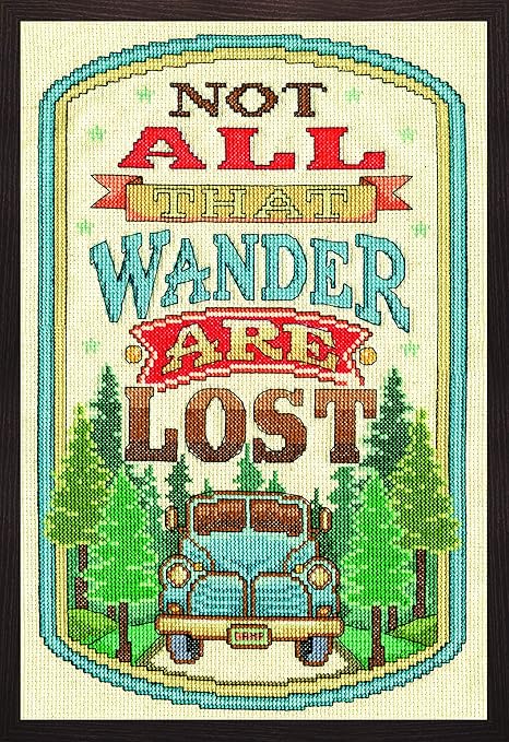 Design Works Crafts Inc. All That Wander, 8'' X 12' Counted Cross Stitch Kit, 8