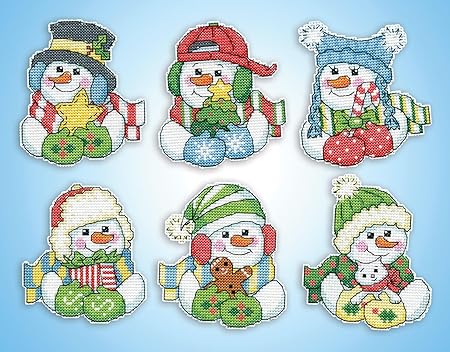 Design Works Crafts Inc. Snowman Hugs Counted Cross Stitch Ornament Kit, Multi