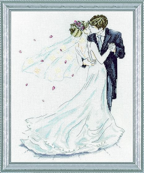 Tobin Wedding Couple, 10 x 14 Cross Stitch Kit, 10