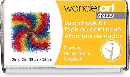 Wonderart Shaggy Pinwheel Latch Hook Kit, 12