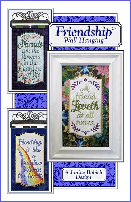 Janine Babich Designs Friendship Wall Hanging # JBDFRND A Janine Babich Machine Embroidery CD