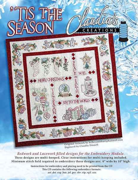 Tis The Season Designs for The Embroidery Machine by Claudia's Creations